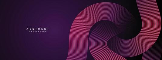 Abstract Dark Purple and Pink Waving circles lines Technology Background. gradient with glowing lines shiny geometric shape and diagonal, for brochure, cover, poster, banner, website, header vector