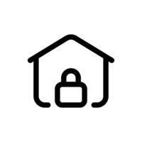 hogar seguridad icono en de moda contorno estilo aislado en blanco antecedentes. hogar seguridad silueta símbolo para tu sitio web diseño, logo, aplicación, ui vector ilustración, eps10.