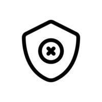 Broken Shield icon in trendy outline style isolated on white background. Broken Shield silhouette symbol for your website design, logo, app, UI. Vector illustration, EPS10.