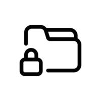 Folder Security icon in trendy outline style isolated on white background. Folder Security silhouette symbol for your website design, logo, app, UI. Vector illustration, EPS10.