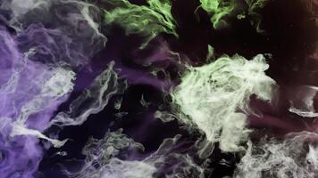 Black background.Design.Colorful bright smoke in animation that moves fast and slow. photo