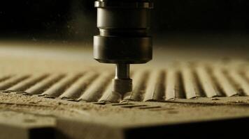 Work process. Creative. Machining by cutting planes using special equipment. photo