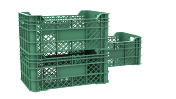 Plastic crate isolated on background. 3d rendering - illustration png