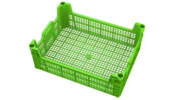 Plastic crate isolated on background. 3d rendering - illustration png