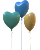 Heart balloons isolated on background. 3d rendering- illustration png