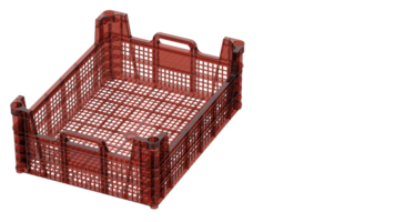 Plastic crate isolated on background. 3d rendering - illustration png