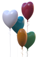 corazón globos aislado en antecedentes. 3d representación- ilustración png