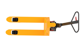 Yellow pallet jack isolated on background. 3d rendering - illustration png