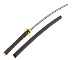 Japanese sword isolated on background. 3d rendering - illustration png