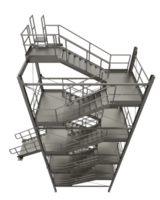 Industrial exterior staircase close-up scene isolated on background. 3d rendering - illustration png