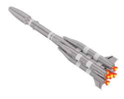 Rakete isoliert auf Hintergrund. 3d Rendern - - Illustration png