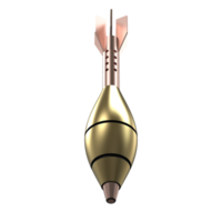 Mortar rocket explosive isolated on background. 3d rendering - illustration png