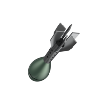 Mortar rocket explosive isolated on background. 3d rendering - illustration png