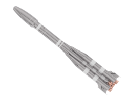 missile isolato su sfondo. 3d interpretazione - illustrazione png