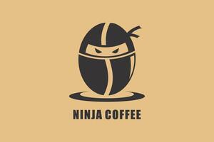 ninja coffee logo design with modern concept vector