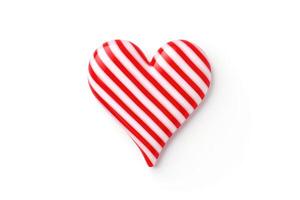 AI generated Candy Canes Forming Heart Shape on White Background - Generative AI photo