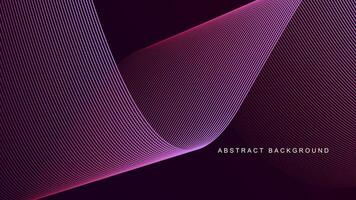 Dark pink and purple color gradient background with glowing dynamic line waves. Futuristic technology concept for banner, presentation, poster, web, wallpaper, cover, and brochure. Vector illustration