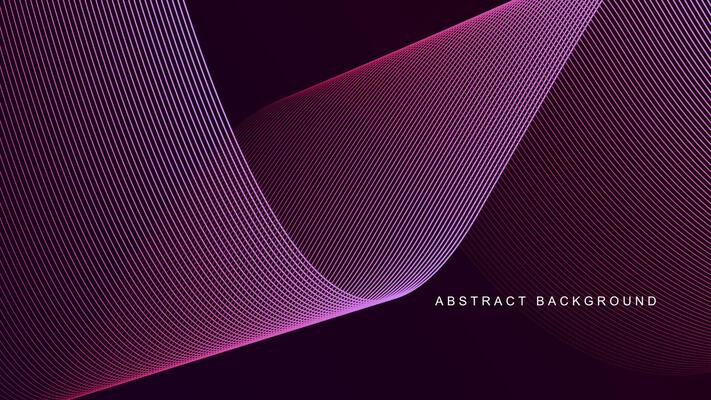 Dark pink and purple color gradient background with glowing dynamic line waves. Futuristic technology concept for banner, presentation, poster, web, wallpaper, cover, and brochure. Vector illustration