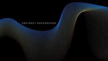 Abstract glowing wave lines on black background. Dynamic wave pattern. Modern flowing wavy lines. Futuristic technology concept. Suit for banner, poster, cover, brochure, flyer, website vector