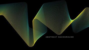 Abstract glowing wave lines on black background. Dynamic wave pattern. Modern flowing wavy lines. Futuristic technology concept. Suit for banner, poster, cover, brochure, flyer, website vector