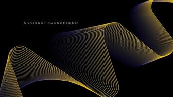 Abstract glowing wave lines on black background. Dynamic wave pattern. Modern flowing wavy lines. Futuristic technology concept. Suit for banner, poster, cover, brochure, flyer, website vector