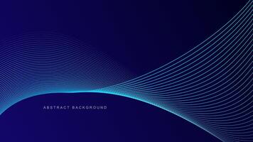 Abstract glowing wave lines on dark blue background. Dynamic wave pattern. Modern flowing wavy lines. Futuristic technology concept. Suit for banner, poster, cover, brochure, flyer, website vector