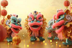 AI generated Chinese dragon as a character for Chinese New Year festival. ai generative photo