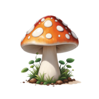 AI generated illustration of mushrooms growing abundantly png