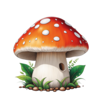 AI generated illustration of mushrooms growing abundantly png