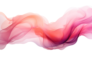 AI generated smoke wave in the colors of pink, red and purple on transparent background png