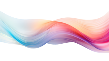 AI generated smoke wave in the colors of blue, pink, purple and orange on transparent background png