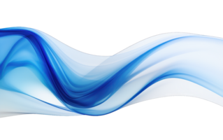 AI generated smoke wave in the colors of blue and white on transparent background png