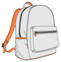 backpack with black outline without background png