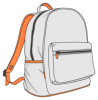 backpack with black outline without background png