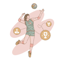 Illustration von ein Volleyball Spieler Wer wurden das Gewinner im ein Wettbewerb png