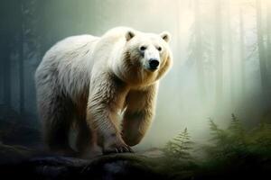 AI generated Close up of a bear isolated of natural background. generative ai photo