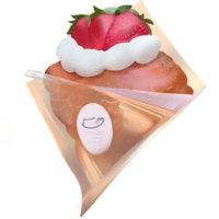 un pan crema caramelo fresas png