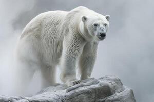AI generated Polar Bear in the arctic habitat Generative AI photo