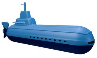 3d sous-marin bleu png