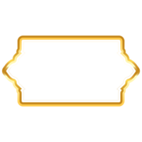 Golden islamic frame design concept clipart png