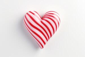 AI generated Candy Canes Forming Heart Shape on White Background - Generative AI photo