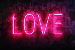 AI generated a neon sign with the word love spelled out of it .AI generative photo