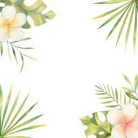 selva marco con tropical hojas png