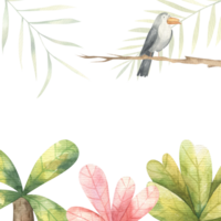 selva marco con tropical hojas png