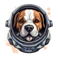 AI generated dog astronaut art illustrations for stickers, tshirt design, poster etc png