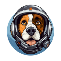 AI generated dog astronaut art illustrations for stickers, tshirt design, poster etc png