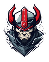 AI generated warrior esport logo art illustrations for stickers, logo, tshirt design, poster etc png