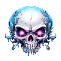 AI generated Skull art illustrations for stickers, tshirt design, poster etc png