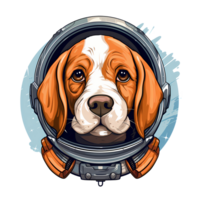 AI generated dog astronaut art illustrations for stickers, tshirt design, poster etc png