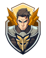 AI generated warrior esport logo art illustrations for stickers, logo, tshirt design, poster etc png